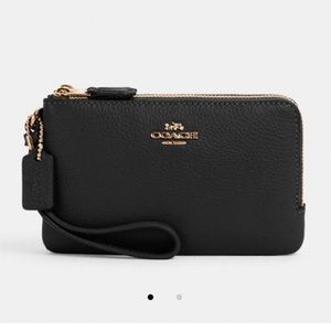 Coach double corner zip wristlet